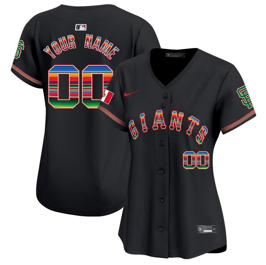 Women's Black San Francisco Giants ACTIVE PLAYER Custom Mexico Vapor Premier Limited Stitched Jersey(Run Small)